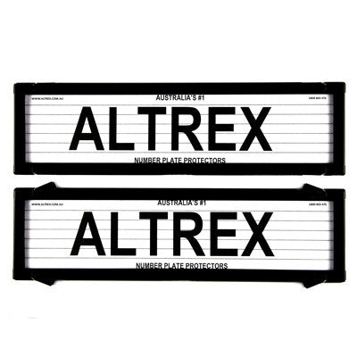 Ultimate 5000 Dual Slimline Black Number Plate Covers With Lines - Swing Clip - 6VSL - A1 Autoparts Niddrie
