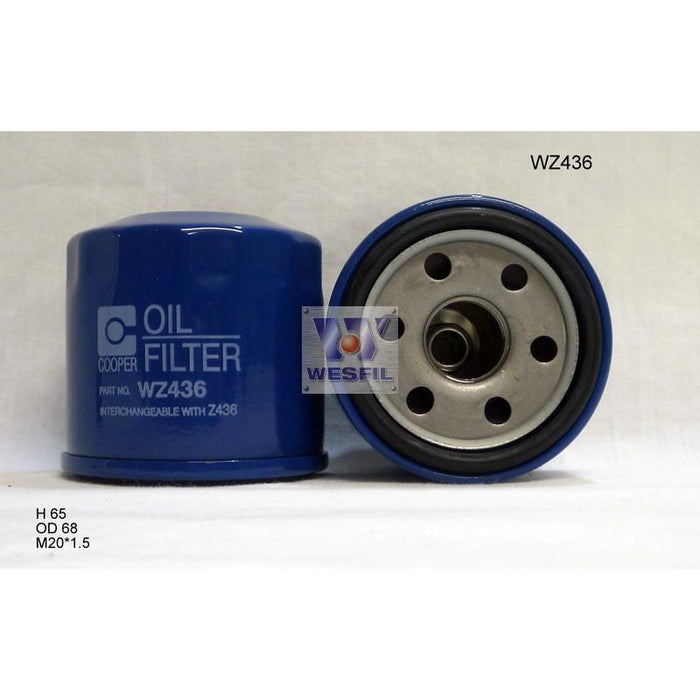 Wesfil Oil Filter - WZ436 (Z436) - Ford, Honda, Kia, Mitsubishi, Nissan, Subaru