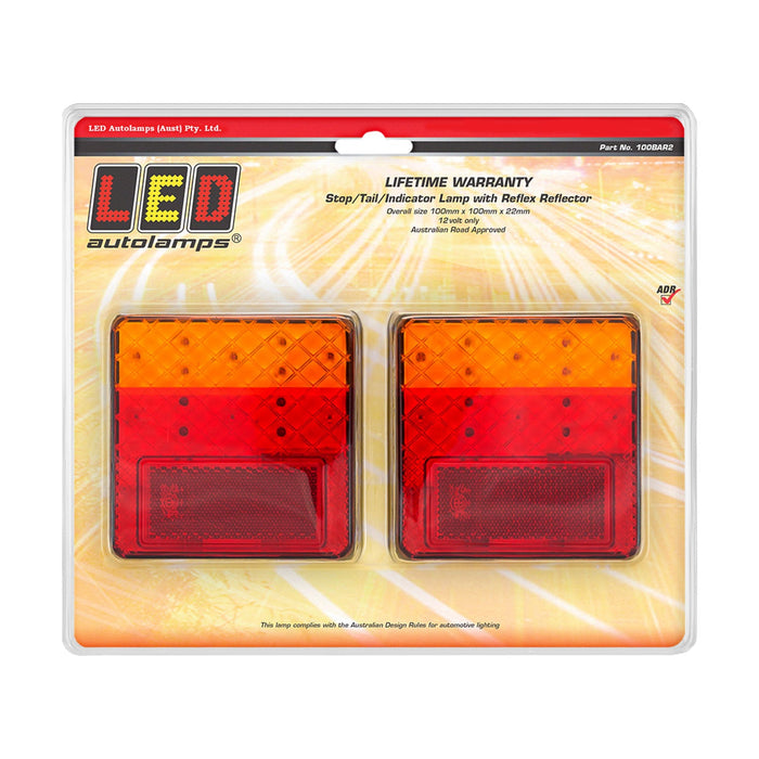 LED Autolamps Stop / Tail / Indicator Lamp with Reflex Reflector - 100BAR2