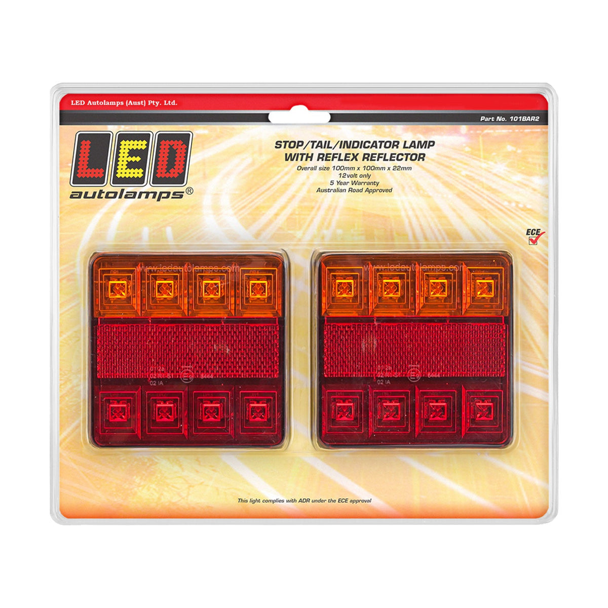LED Autolamps Stop / Tail / Indicator Lamp with Reflex Reflector - 101 ...