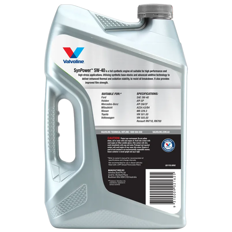 Valvoline Synpower 5W40 Engine Oil - 6 Litre