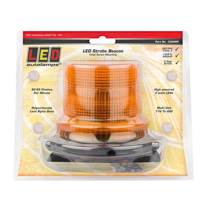 LED Autolamps LED Strobe Beacon (Fixed Screw Mounting) - 128AMF