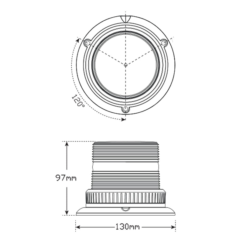 LED Auto Lamps LED Strobe Beacon (Magnetic Mount) - 128AMM