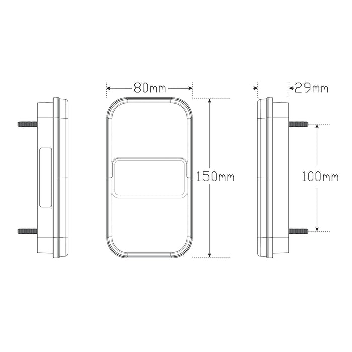 LED Autolamps Stop / Tail / Indicator / Licence Plate Lamp with Reflex Reflector - 149BARLP2