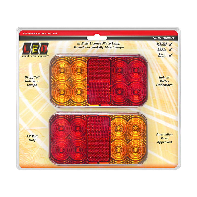 LED Autolamps Stop / Tail / Indicator / Licence Plate Lamp with Reflex Reflector - 149BARLP2