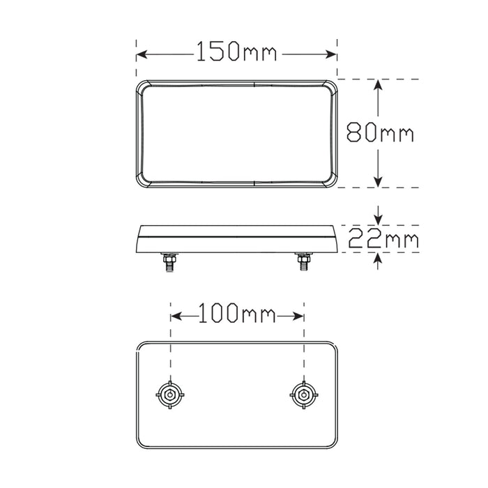 LED Auto Lamps Stop / Tail / Indicator Lamp with Reflex Reflector - 151BAR2