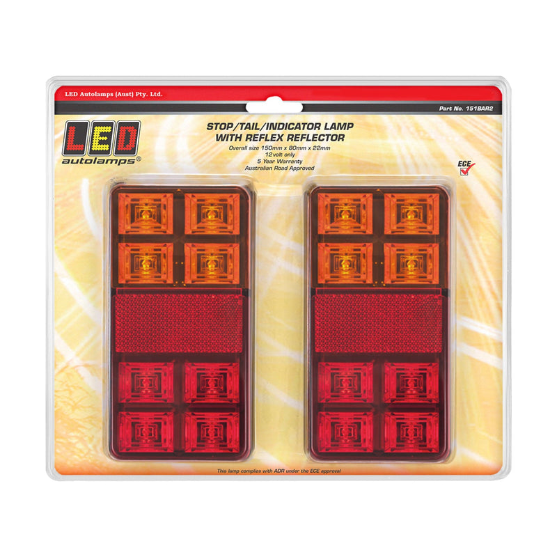 LED Auto Lamps Stop / Tail / Indicator Lamp with Reflex Reflector - 151BAR2