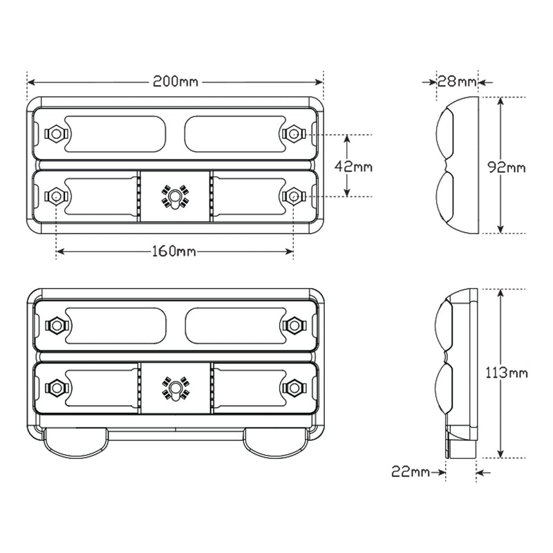 LED Autolamps Boat Trailer Lamps, Stop / Tail / Indicator / Licence - 207BARLP2