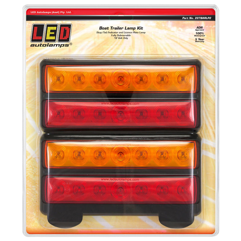 LED Autolamps Boat Trailer Lamps, Stop / Tail / Indicator / Licence - 207BARLP2