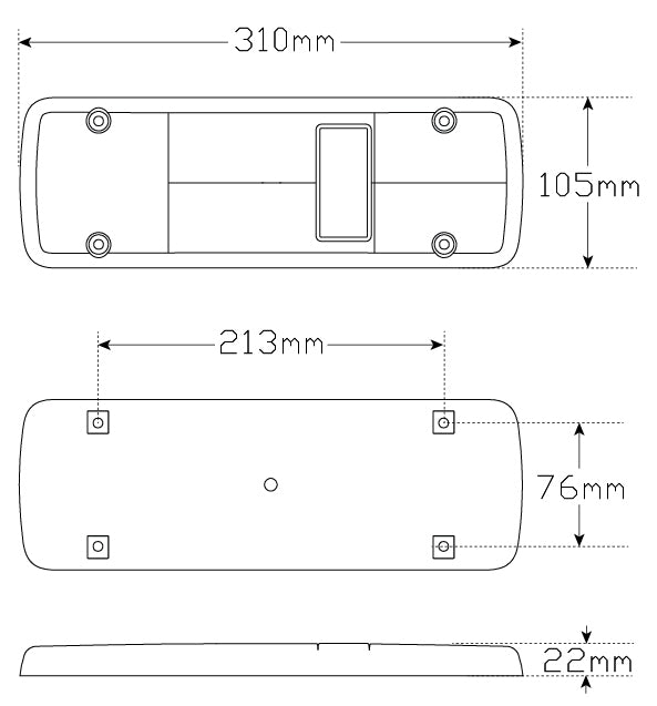 LED Autolamps Stop / Tail / Indicator / Reverse Lamp with Reflector (Pack of 2) - 310ARW12-2
