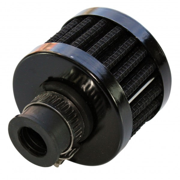 Clamp On Breather 1/2" (12mm) ID Neck (Black Top Black Element) - 3991A