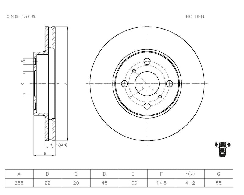 Bosch Brake Disc - PBR709