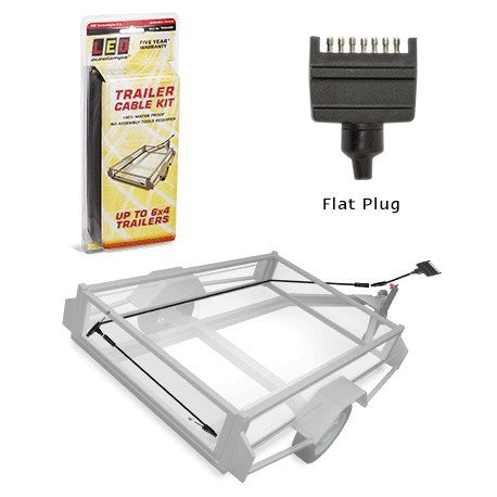 LED Auto Lamps 6 x 4ft 7 Pin Flat Plug Trailer Harness Kit - TK6X4F