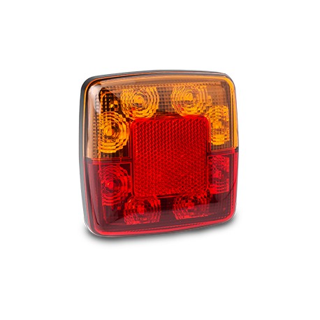LED Autolamps Small Square LED Trailer Lamps with Reflex Reflector - Stop/Tail/Indicator