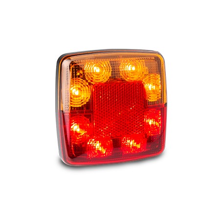 LED Autolamps Small Square LED Trailer Lamps with Reflex Reflector - Stop/Tail/Indicator
