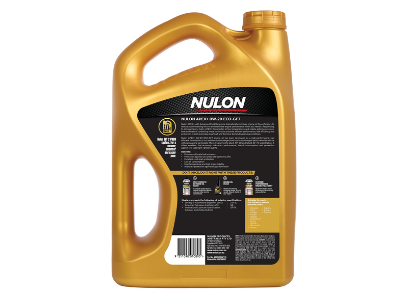 Nulon APEX+ 0W-20 ECO-GF7 Engine Oil - 5 Litre