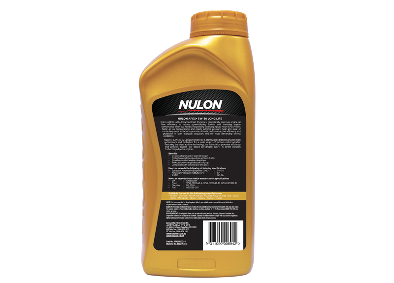 Nulon Apex+ 5W30 Long Life Engine Oil - 1 Litre