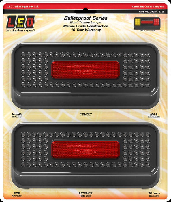 LED Autolamps Fully Submersible Boat Trailer Lamp Kit - 210BARLP2