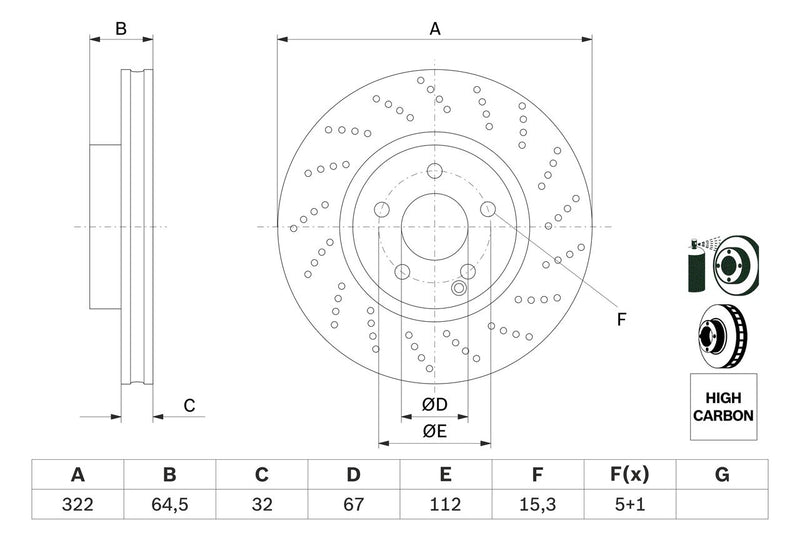 Bosch Disc Brake Rotor - BD1302