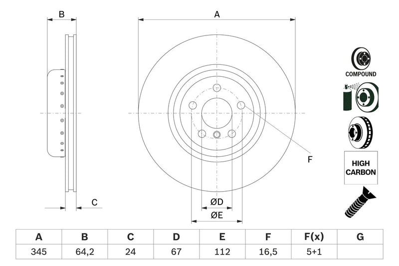 Bosch Disc Brake Rotor - BD2806