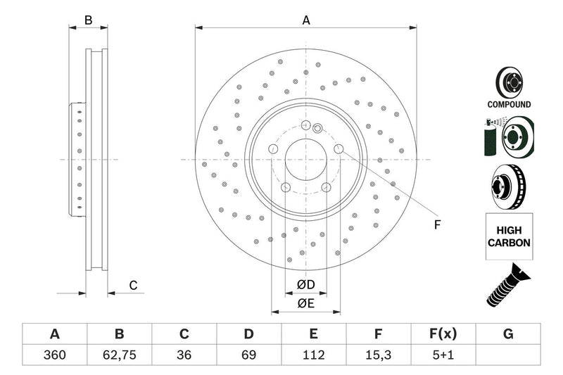 Bosch Brake Disc - BD2882