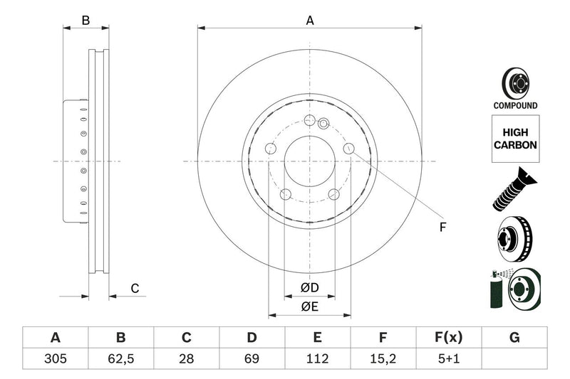 Bosch Disc Brake Rotor - BD2998
