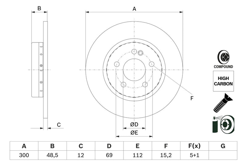 Bosch Disc Brake Rotor - BD3001