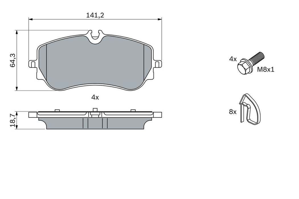 Bosch Disc Brake Pad Set - BP2498