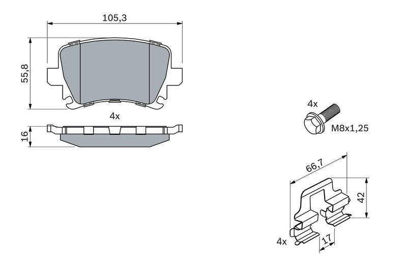 Bosch Disc Brake Pad Set - BP2698
