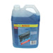 A 5-liter plastic jug of Bosch Windscreen Washer & Glass Cleaner concentrated liquid, showing the blue liquid inside and the product label, on a white background.
