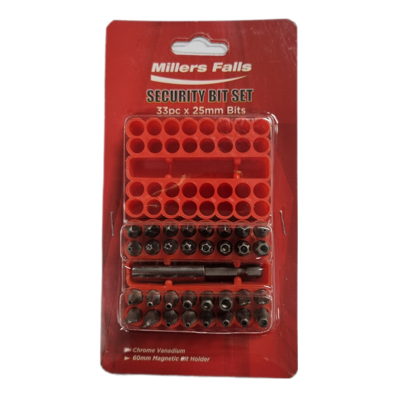 33 Piece Security Bit Set - 25mm Long