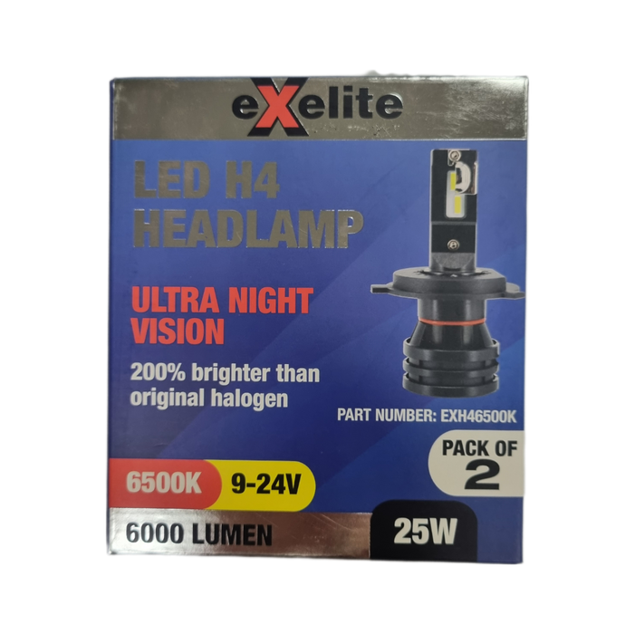 Exelite LED Headlamp Globes (H4) - Pack of 2