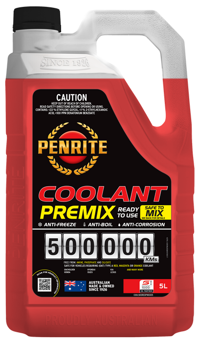 Penrite 500,000km Red Coolant Premix - 5 Litre
