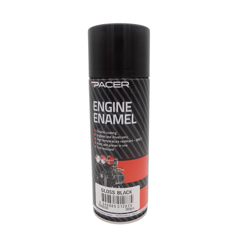 Pacer Engine Enamel [Gloss Black] - 300g Aerosol