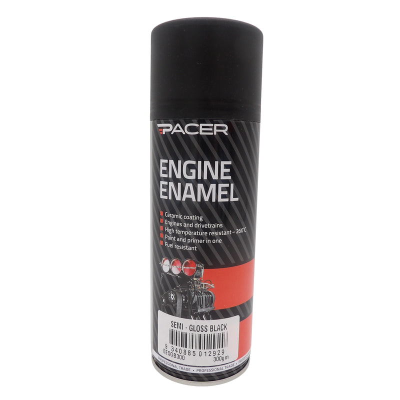 Pacer Engine Enamel [Semi Gloss Black] - 300g Aerosol