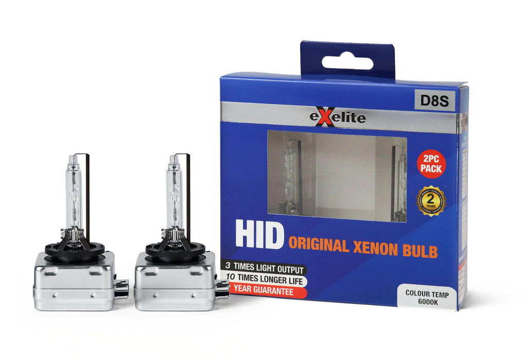 Exelite D8S HID 25W 6000K Xenon Globe (Pack of 2)