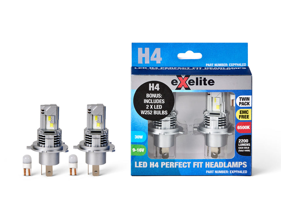 Exelite LED H4 Perfect Fit Headlight Globes (Pack of 2)