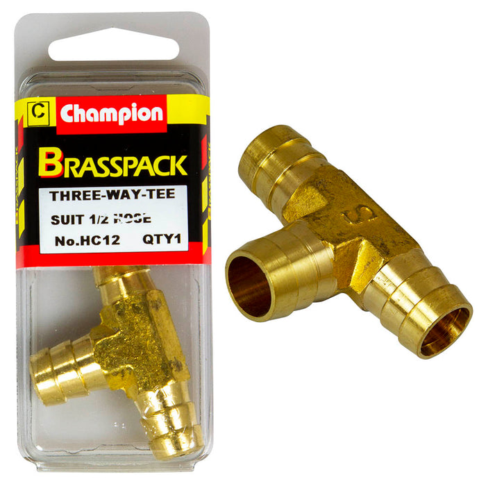 Champion Brass Tee Piece [1/2" Hose] - HC12