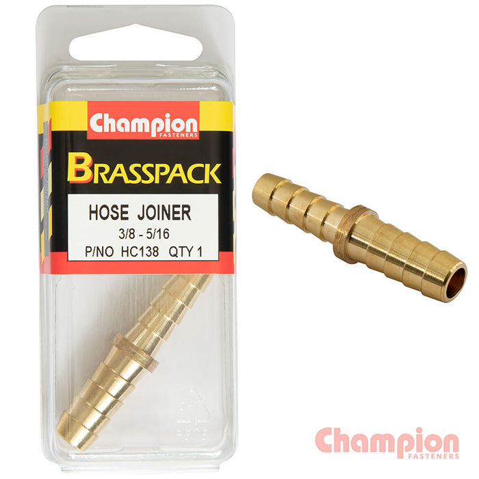 Champion Brass Reducing Straight Hose Joiner [3/8" to 5/16" Hose] - HC138