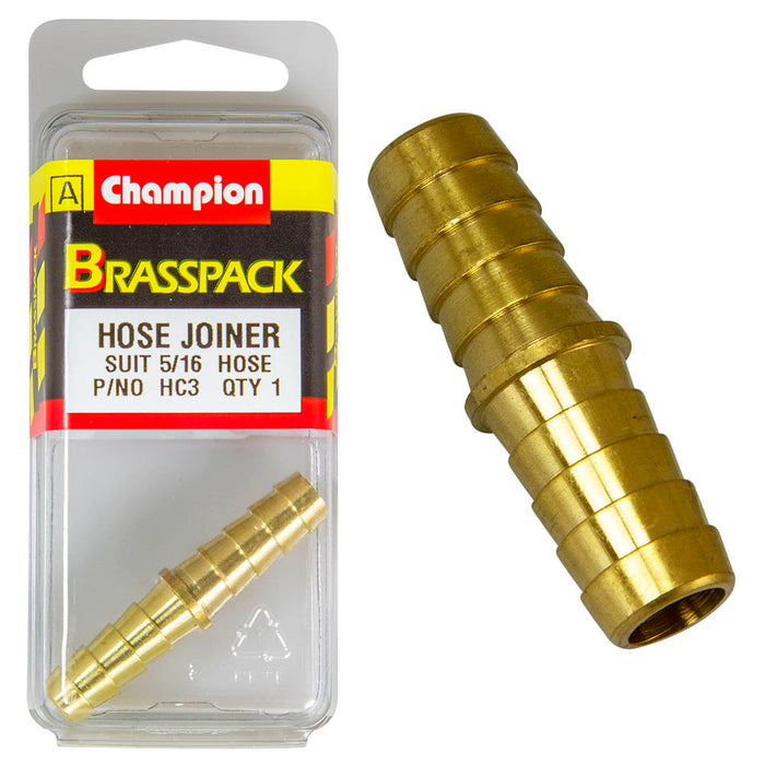 Champion Brass Straight Hose Joiner [5/16" Hose] - HC3