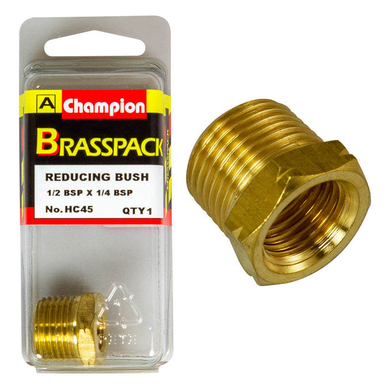 Champion Brass Reducing Bush [1/2" BSP to 1/4" BSP] - HC45