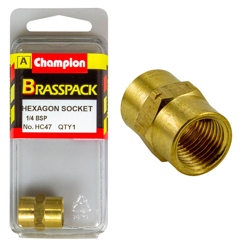 Champion Brass Hex Socket [1/4" BSP] - HC47