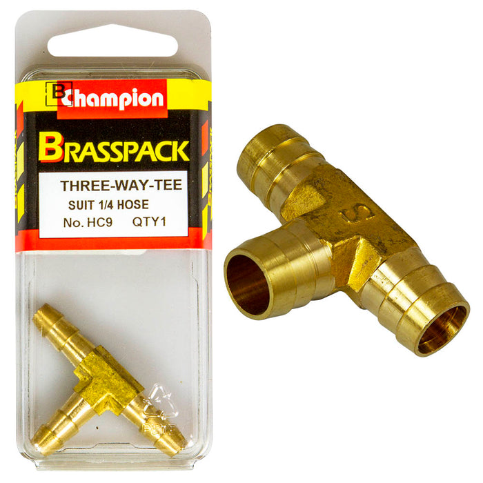 Champion Brass Tee Piece [1/4" Hose] - HC9
