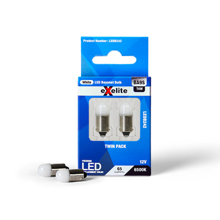 Exelite LED Bayonet Globe [12V 4W BA9S 6000K] (Pack of 2)
