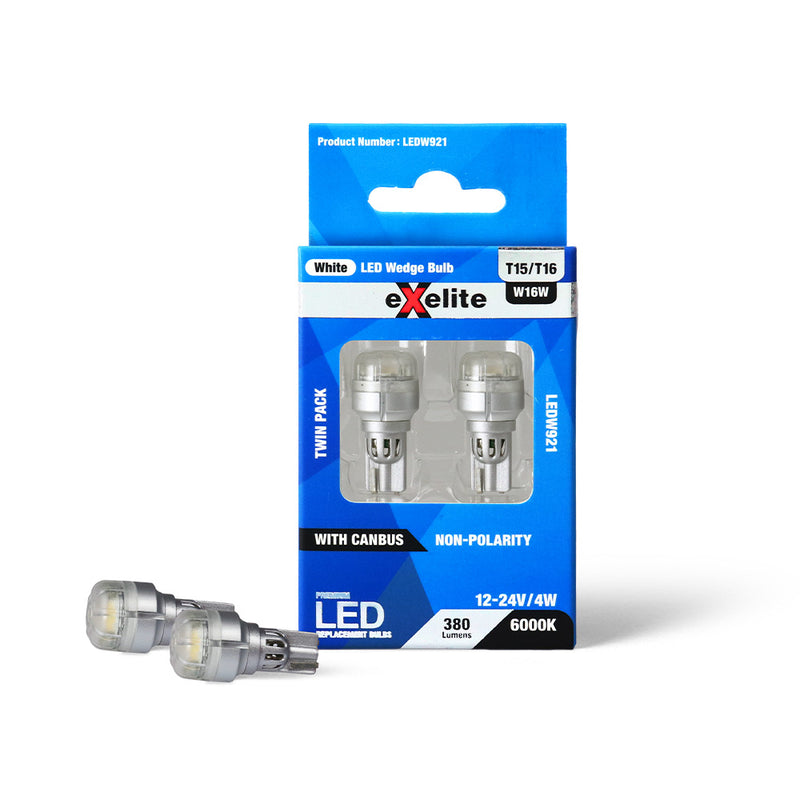 Exelite LED Wedge Globe [12/24 4W T15/T16 6000K] (Pack of 2)