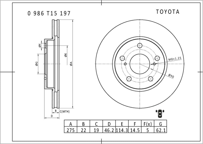 Bosch Brake Disc - PBR2742