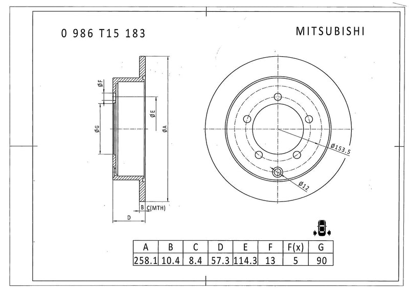 Bosch Brake Disc - PBR426