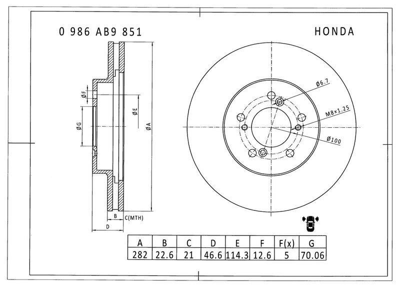 Bosch Brake Disc - PBR478