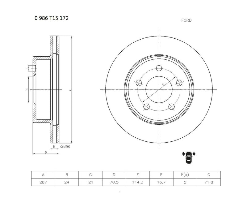 Bosch Brake Disc - PBR500