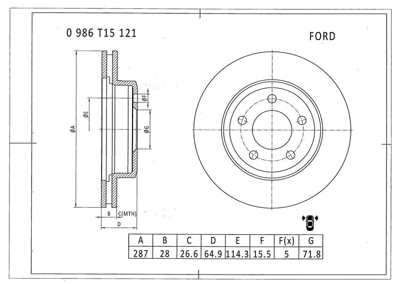 Bosch Brake Disc - PBR502
